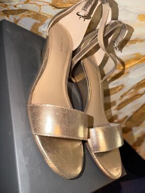 Ann Taylor Rose Gold Metallic Slingback Sandals